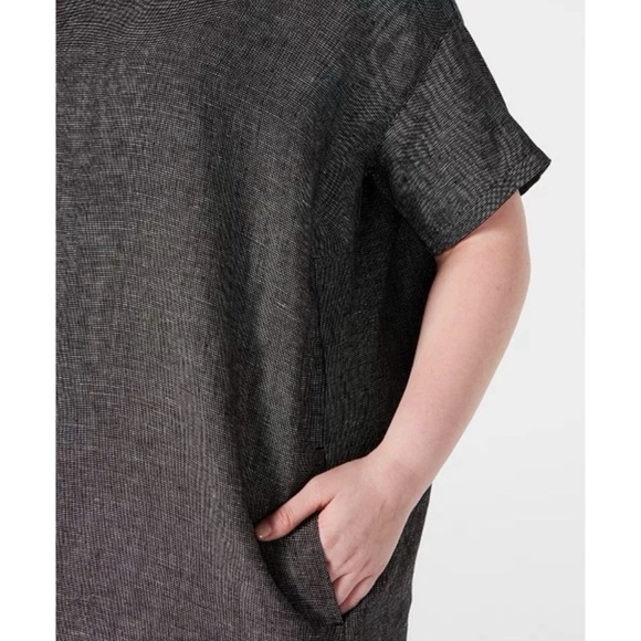 Eileen Fisher Tunic Gray Organic Linen Shift Dress Small Short Sleeve Lagenlook - Picture 6 of 12